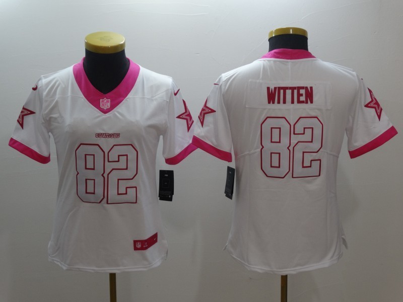 Women White Pink Limited Rush jerseys-128